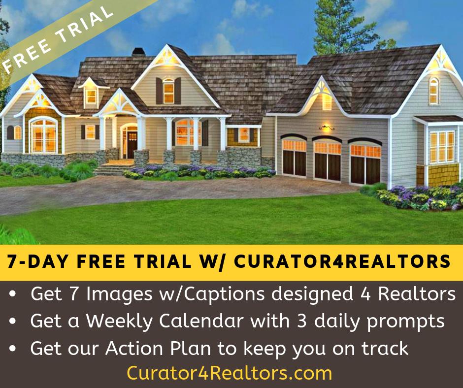 Curator4Realtor's tweet photo. FREE 7-DAY TRIAL for Real Estate Agents! 7 images w/captions, 3 daily prompts, &amp; our action plan to help increase interactions &amp; boost your following.
https://t.co/BfIzpXlLUg. Click subscribe, chose 7-day trial &amp; input your email, click Have a Coupon &amp; use Coupon Code C4RSEPT2019 https://t.co/a7ILbYLdIR