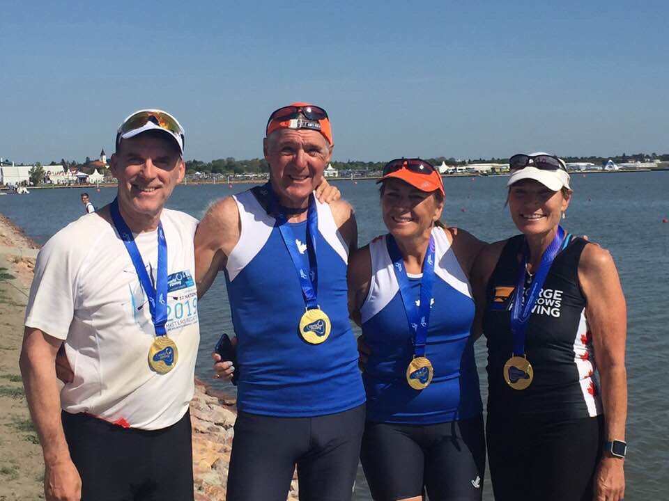 The mixed/composite quad at the world’s masters at Lake Valence, Hungary. Gorge’s (and gorgeous) Diana Morris rocks it again.