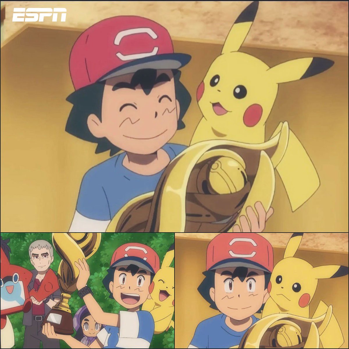¡Lo logró! ¡Ash Ketchum campeón de la Liga Alola! 🤩🏆

El mítico entrenador de Pueblo Paleta lo logra tras 21 temporadas, 7 generaciones, 807 Pokemons, un 16vo lugar, 2 cuartos de final, dos semifinales y un subcampeonato.🔝

¿El inicio de una nueva era? 🤔
#AshCampeon