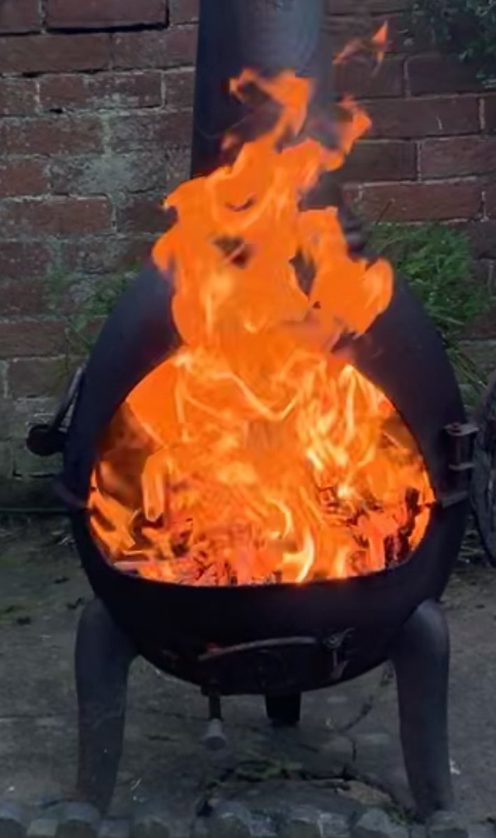 Freemason_UK's tweet photo. I over loaded the chiminea and summoned a #fire #ghost #fireghost https://t.co/T2ZTRuUis2