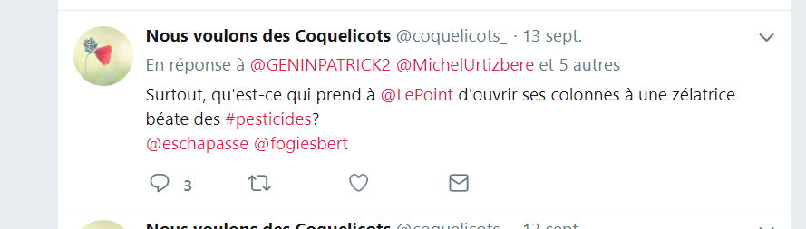 Ils se rapprochent des collectivités, maires pour faire interdire les pesticides (ce sont eux qui son derrières les arrêtés anti pesticides aux abords des habitations) et n'hésitent pas attaquer ceux qui auraient un avis différent.