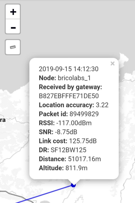 Comunidade <a href="/TTN_Coruna/">TheThingsNetwork Coruña</a>  mapeando a cobertura #LoRa con nodo <a href="/Brico_Labs/">Bricolabs</a> LoRaShield e gateway de <a href="/felixstdp/">Félix Sánchez-Tembleque</a> a 51 Km!