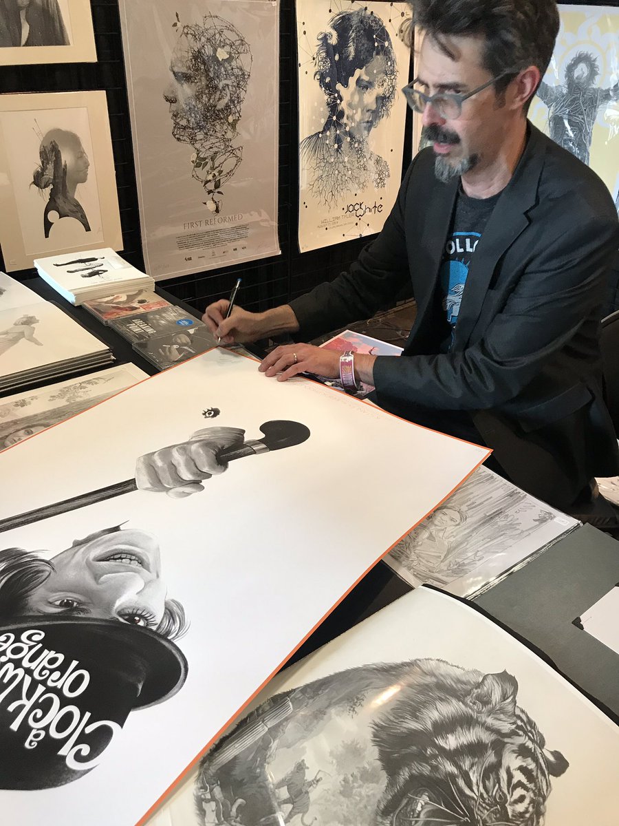 mrsmeganmann's tweet photo. I found a new inspiration this weekend at #mondocon5 @GregRuth I’m so pumped to hang the MIDSOMMAR poster the moment we get back to Missouri! #artists #movieart #movieposterart https://t.co/AoXxqKZyWa