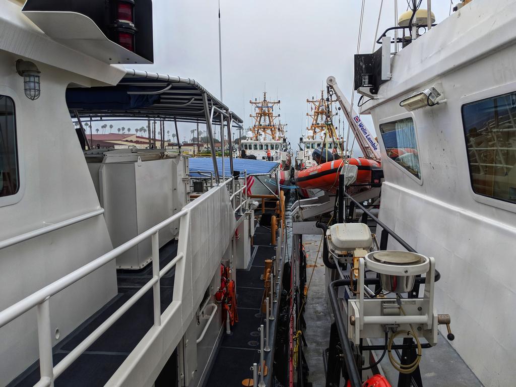 Back to America! #Robertson is at USCG San Pedro, rafted up to the FRC Benjamin Bottoms