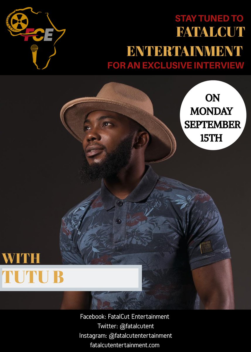 FatalCutEnt's tweet photo. An Exclusive Interview with Cameroonian artiste, Tutu B(@TutuBiaka) will be released on our platforms tomorrow from 12pm. Stay tuned!!! 🇨🇲
#FCEProfiles #Cameroon #Cameroonians https://t.co/1jjsDSbgLg
