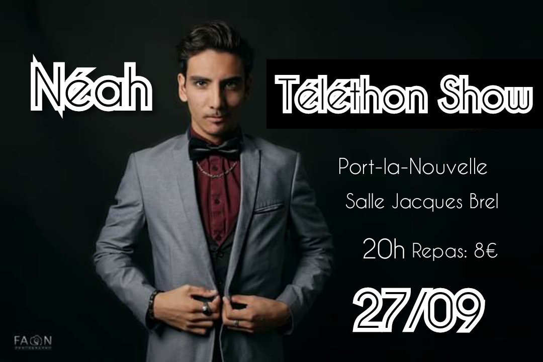 NeahOff's tweet image. Join me at the Téléthon Show friday the 27th and support the cause of the association L'âme De Fond ! You can eat for only 8€ and watch me with a lot of other artistes on stage ! It's at Port-la-Nouvelle salle Jacques Brel, at 8pm ! DANCE !!
