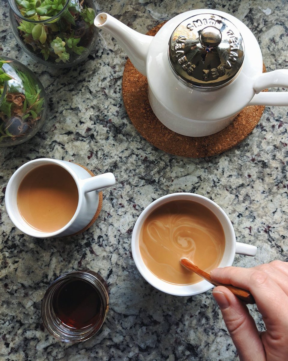 Slow day of rest at home, enjoying family time &amp; getting organized before the busy week ahead. Threw together a pot of chai for a little cozy pick-me-up in the middle of cleaning up and feeding sweet babies. Hope you all are enjoying the last of the weekend in your own way. 💕