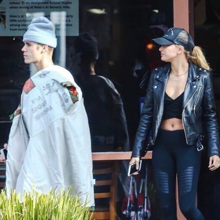 January 11, 2016: Hailey and Justin leaving a restaurant in Beverly Hills, California.