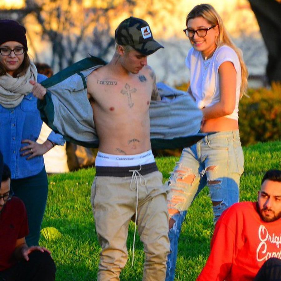 February 6, 2016: Hailey and Justin with friends in San Francisco, California.