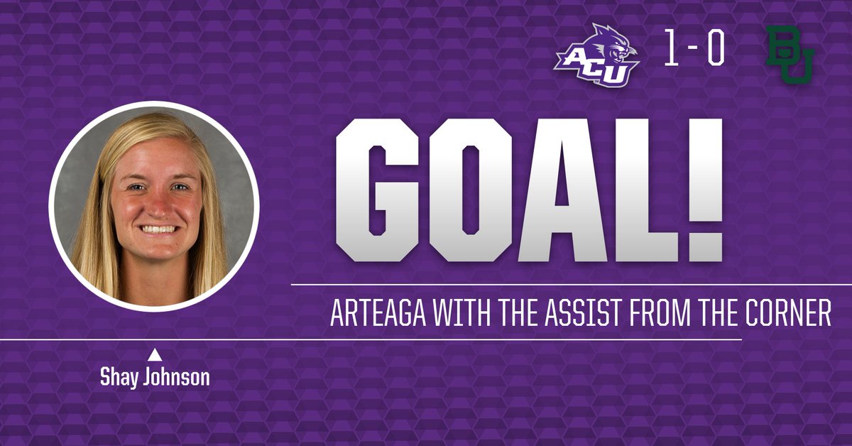Christina Arteaga with the perfectly placed ball from the corner! Shay Johnson with the finish! ACU up 1-0! #GoWildcats #SACRFCE