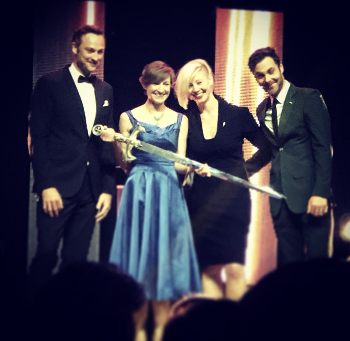 An amazing night at #KOI2019! Had an excuse to wear a tux, catch up with some of my favourite people in the industry, make some new friends...and then <a href="/LyteSpryte/">Sherry Coenen</a> went and won a sword! #proudplx