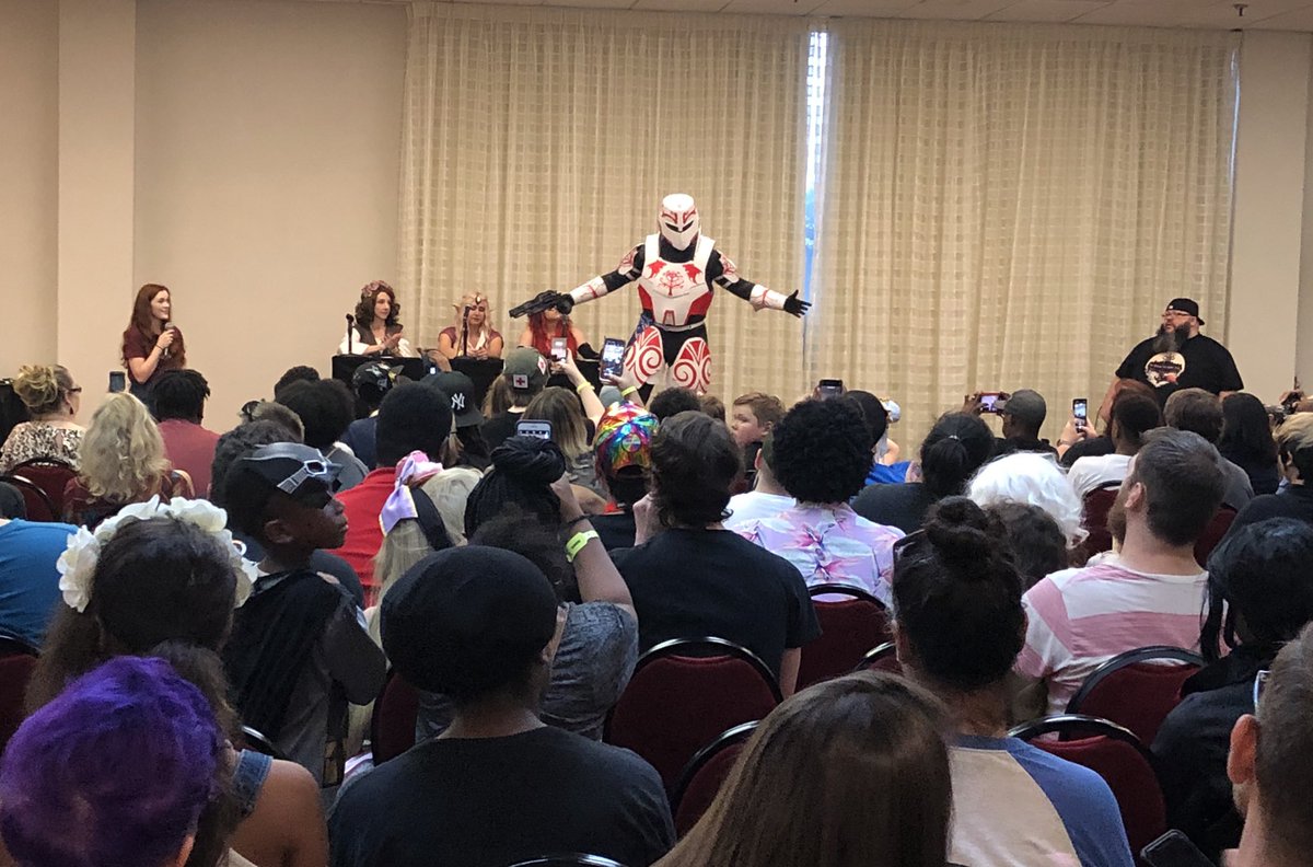 greensborocon's tweet photo. The cosplay showcase for #GreensboroComicon is happening RIGHT NOW! Head on to the Summit room! https://t.co/w2fHZ78tDO