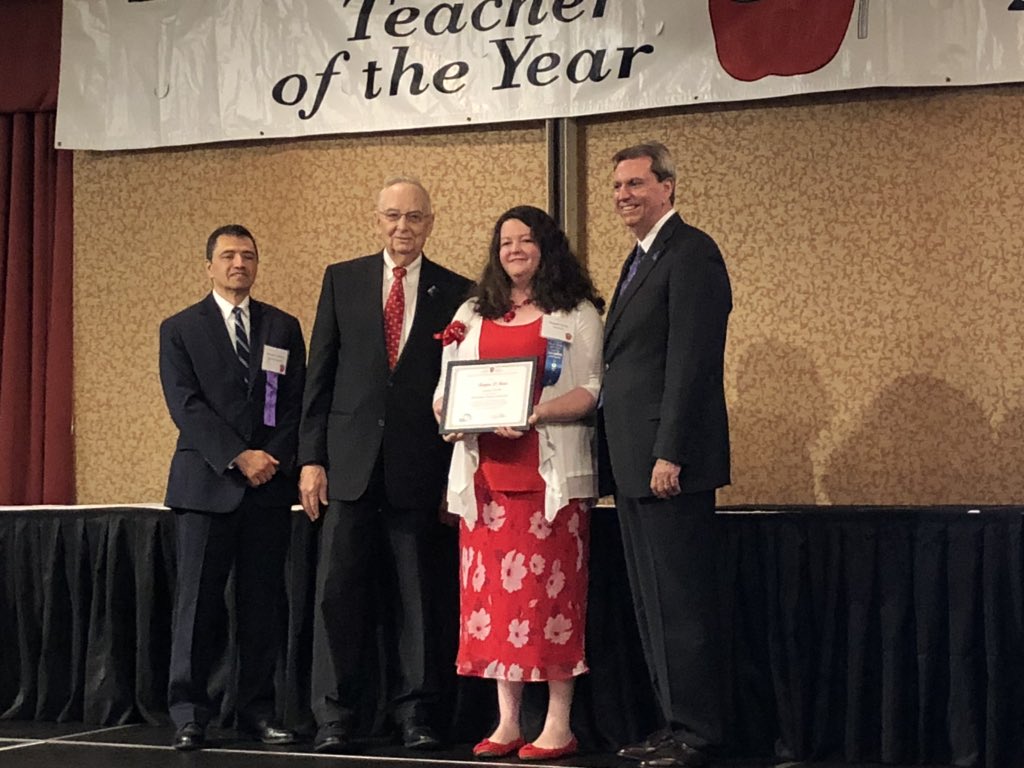 Representing LHS at the Region 2 Teacher of the Year, Mrs. Megan Bone. Congratulations and well earned!  #ProudofthePride