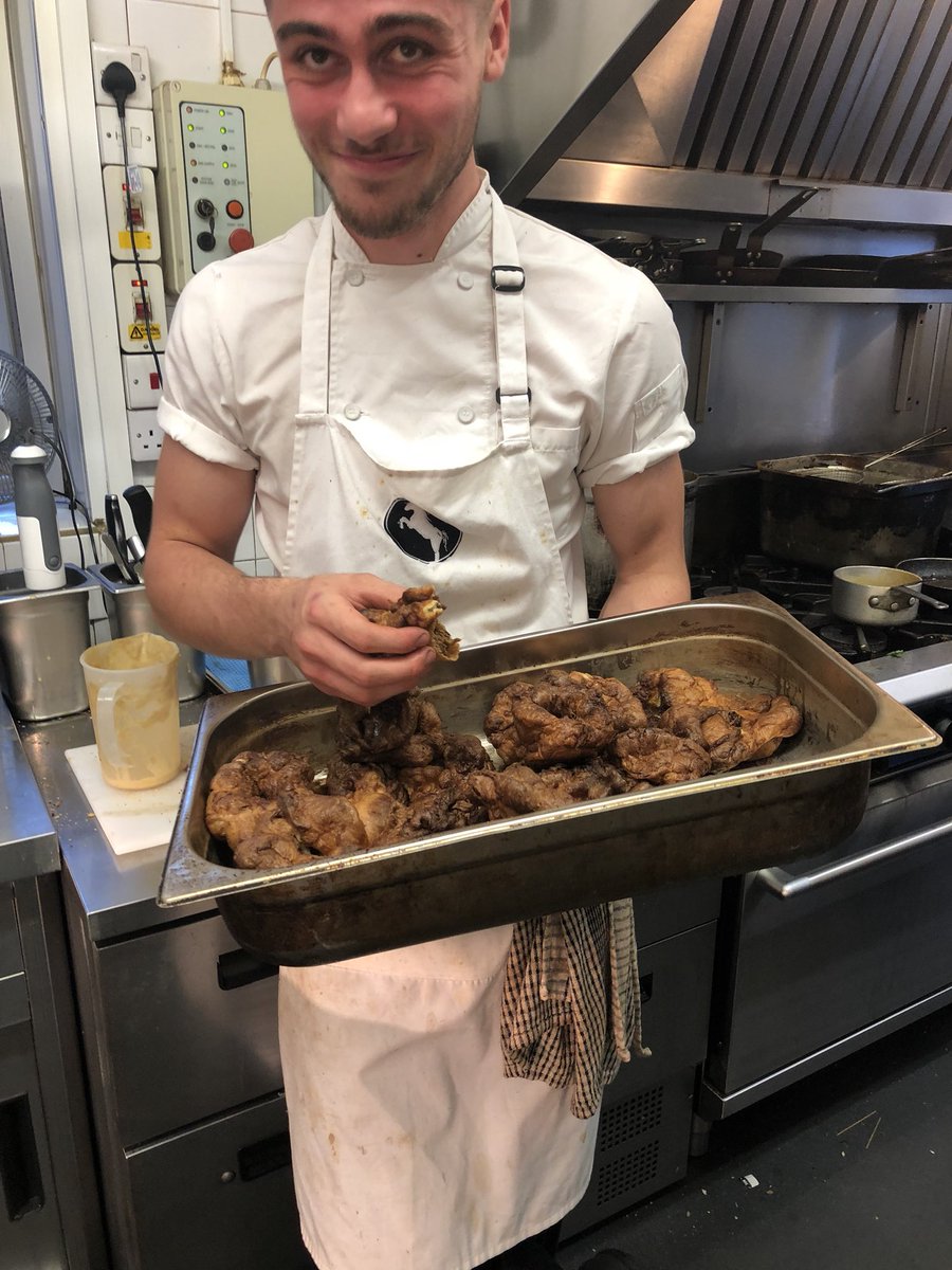 Sunday service finished.... what shall we do with the left overs?.... never mind Ollie’s on it! #caughtintheact #stafffood #whoateallthepies #Hospitality #cheflife #SundayFunday #sundaylunch <a href="/MichelinGuideUK/">The MICHELIN Guide</a>