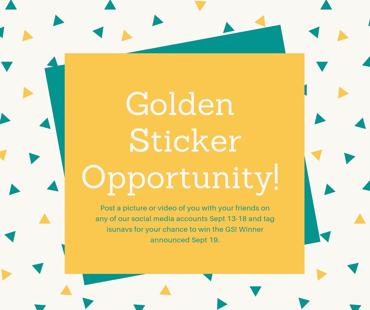 isu_navs's tweet photo. Want to win a golden sticker???

Tag us on social media before Nav night this week to win! https://t.co/hpTVSfyhWd