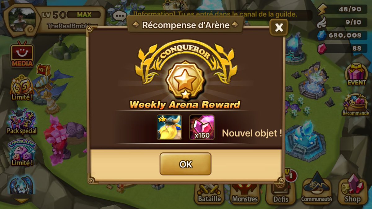 MrbBaptiste's tweet photo. I did it ! @ManaProd @JunpeiFrance #swfr #SummonersWar https://t.co/wtN7ILxAiM