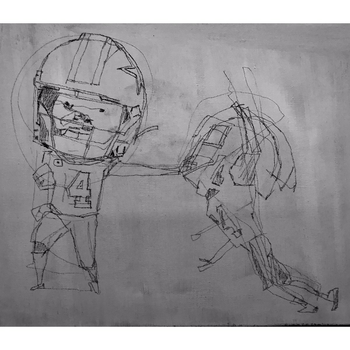 DaveChoate's tweet image. Dak with the stiff arm. #cowboys #draft #paintme