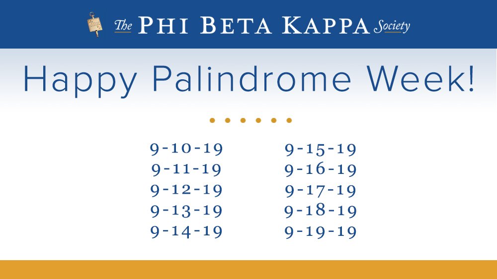 Happy #Palindrome Week! Every date is the same written backwards as it is forwards. #PalindromeWeek