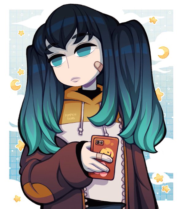 tess @ cm work 🌝さんがTwitterに投稿した時透無一郎(鬼滅の刃)のイラスト。
