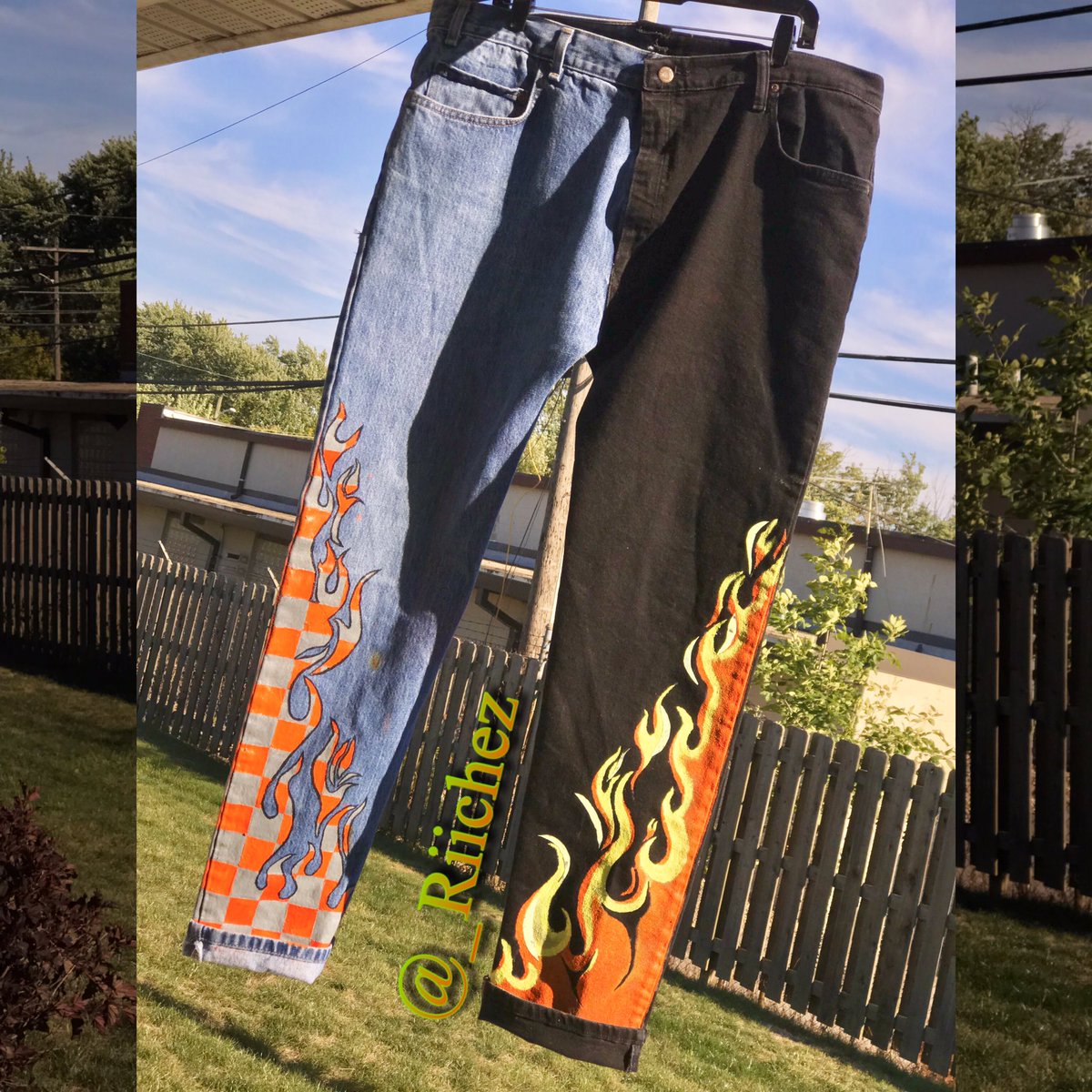 Custom half \u0026 half denim jeans made by 