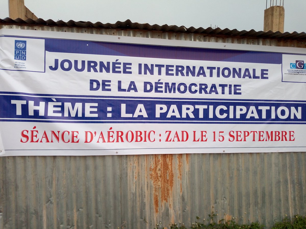 PNUD_BFA's tweet photo. 2/3: cette année, la #JourneeDeLaDemocratie est commémorée sous le thème de la #Partipation. "Ce thème est une occasion d’interpeller ou de rappeler que c’est le peuple qui est au cœur de la démocratie" @istschan
#DemocracyDay
@onubf @Profejec1 https://t.co/Y1nWlApZ1d