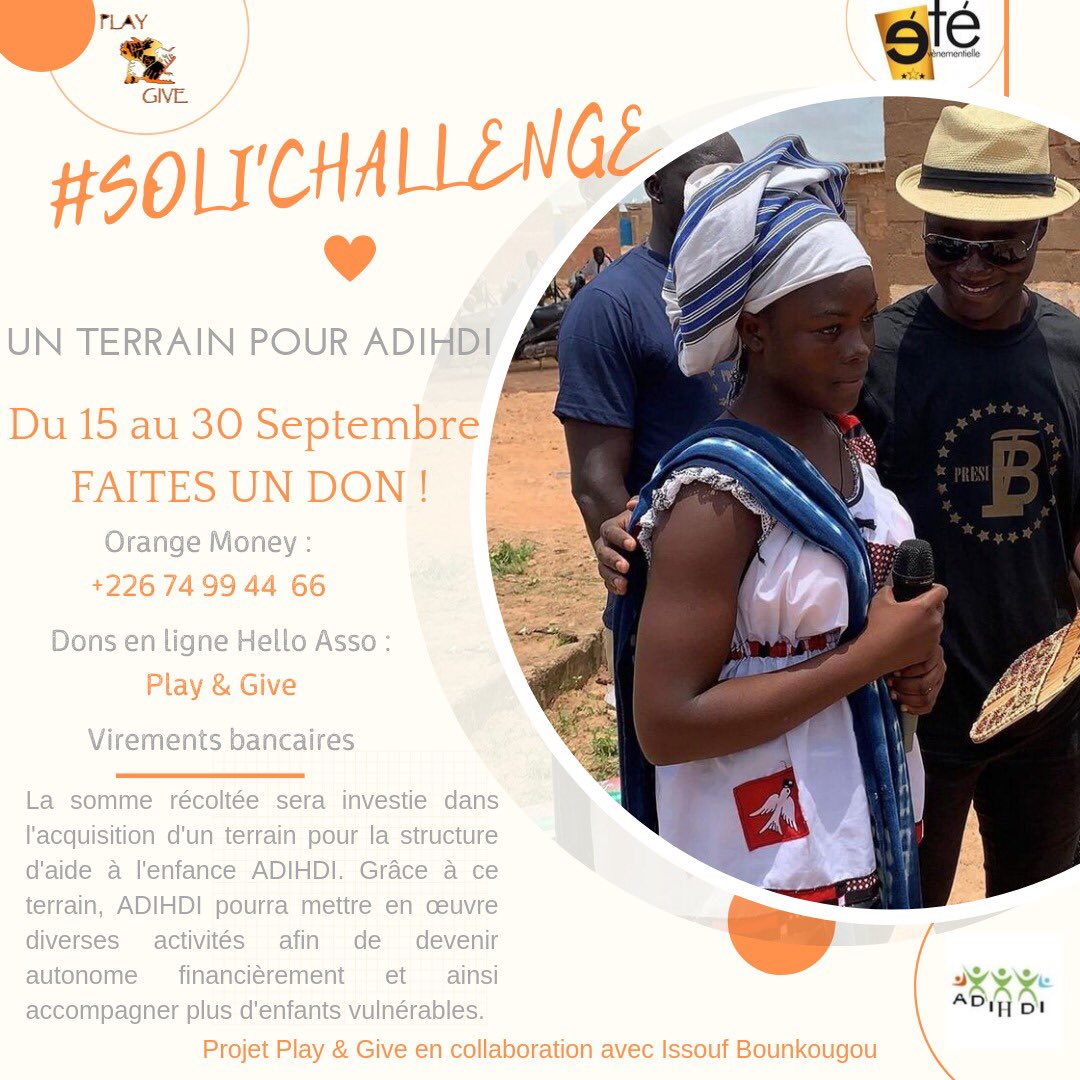 play_give's tweet photo. Il y a 5 ans @AdihdiB nous a présenté le projet du centre de formation professionnel pour lutter contre la déscolarisation. 
Aujourd’hui on a décidé de relever le défi de réaliser leur rêve .
#SoliChallenge https://t.co/mjg7kIfBXP