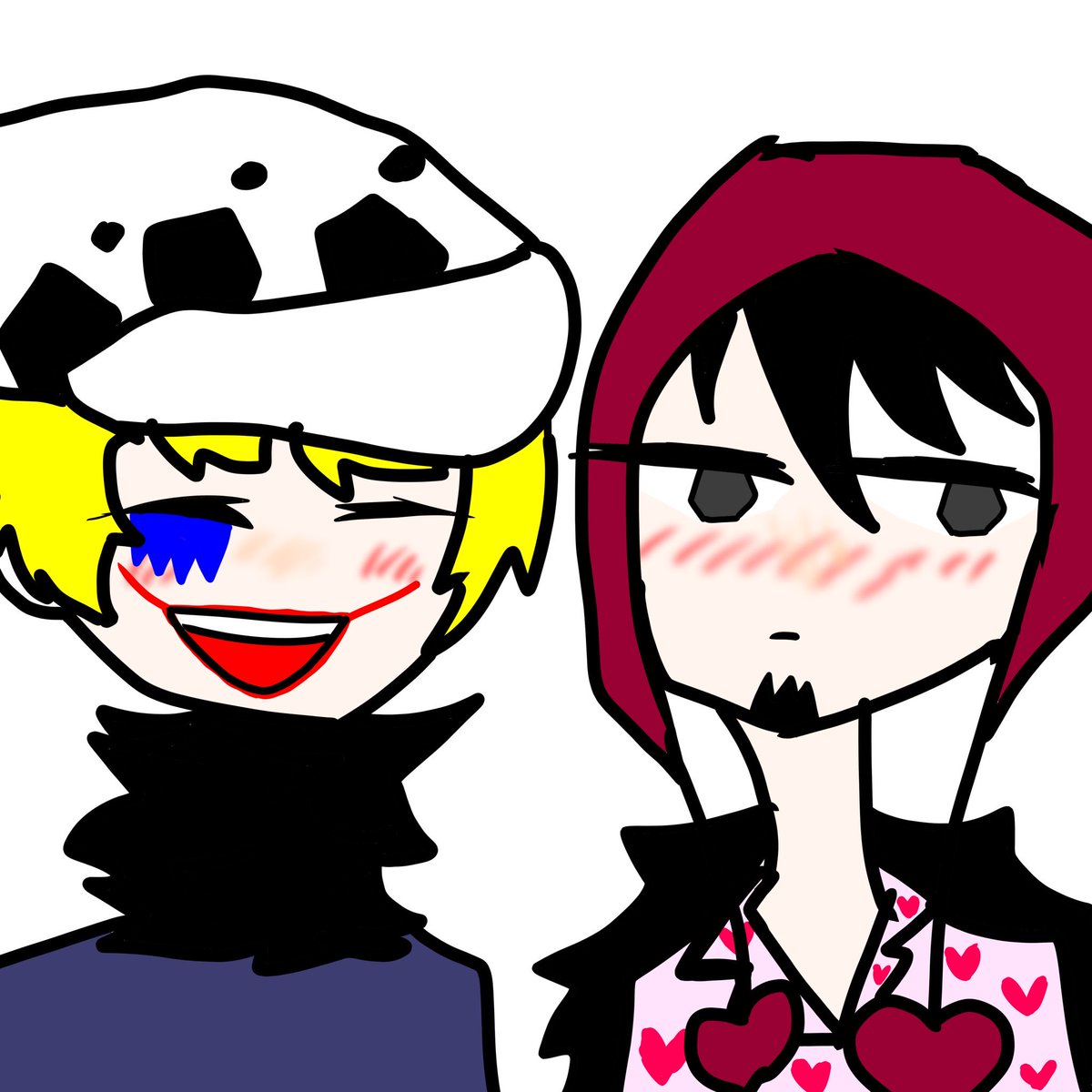 彩花481 On Twitter コラソンとローの服交換 ローに違和感が