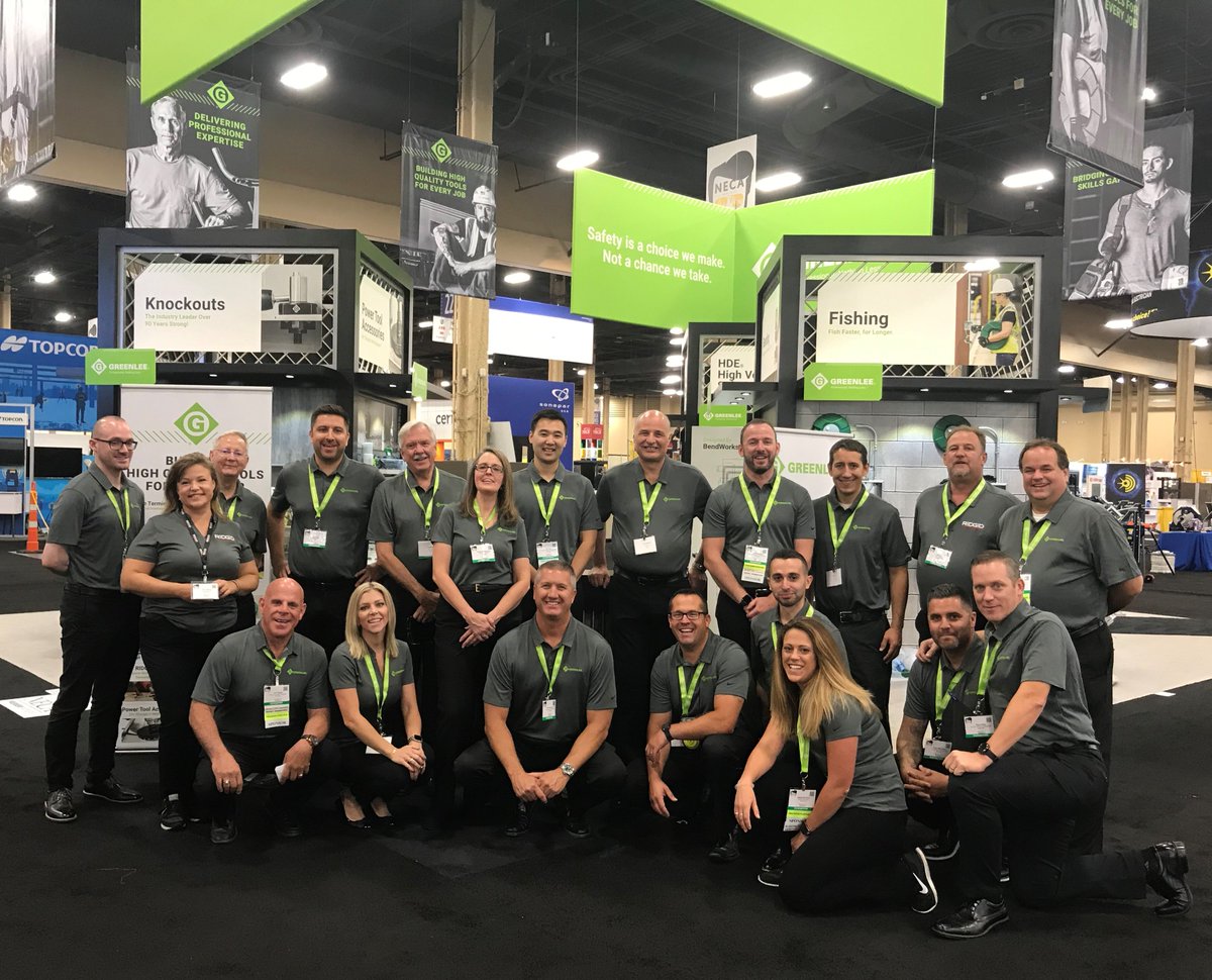 GreenleeTools's tweet photo. The Greenlee team is excited to show you our latest innovations. Join us in booth 2339 to explore our new tools. Look for info on fun games and cool swag! #NECA19 #getinsulated #greenleetools #professionalnothingless https://t.co/tZvUAEHhyT