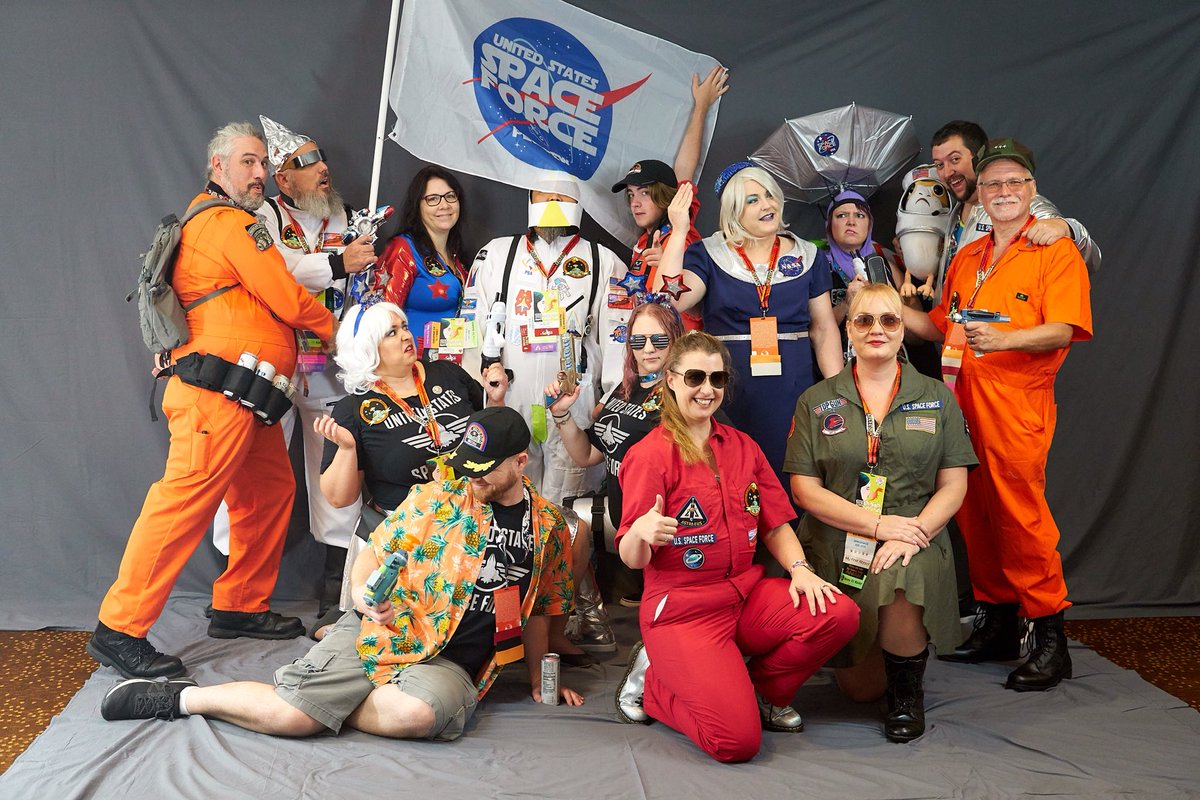 SpaceForceDC's tweet photo. Pew! Pew! Pew! Bitches! #spaceforcedc #ussfdc #spaceweirdos #spaceforce #dragoncon2019 #winners @DragonCon https://t.co/ORkyCcFeka