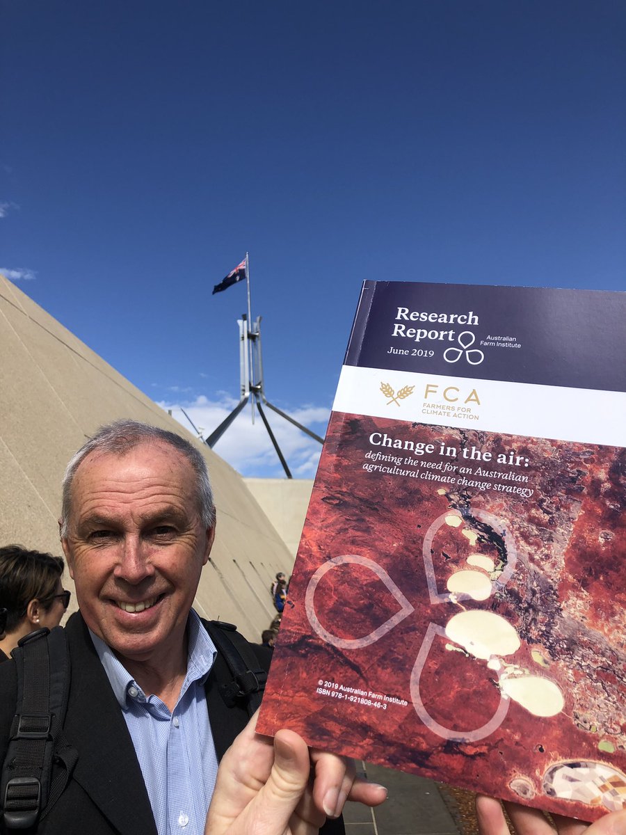 Stoked to be at Parliament House today with forward thinking farmers and @farmingforever to launch the #changeisintheair report. We need industry and government to be on front foot with #agriculture and #climate