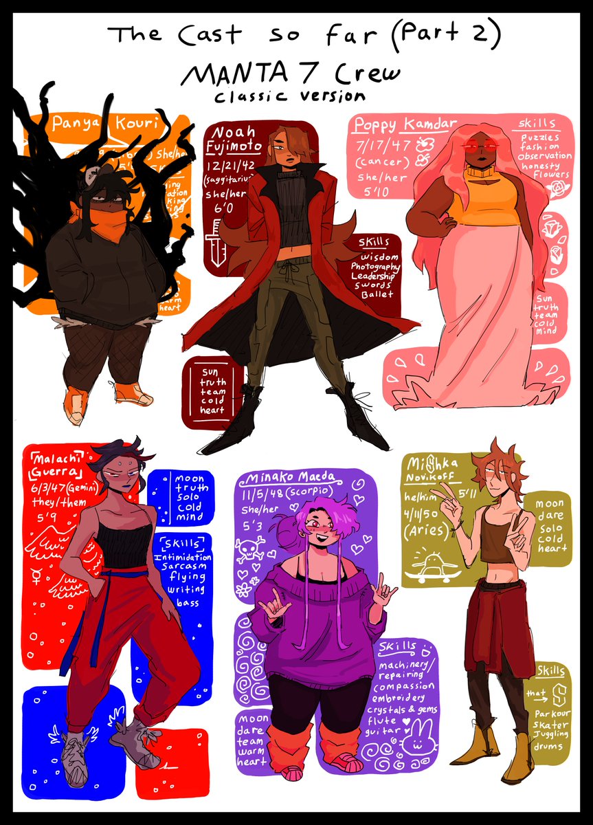 ahaha i forgot i made an art twitter so heres the main (kinda) characters for a comic im doing :3c 