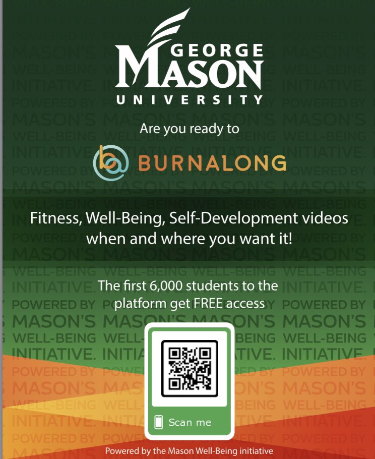 Let’s go <a href="/GeorgeMasonU/">George Mason University</a> <a href="/BurnAlong/">Burnalong</a> the first 1k Faculty and Staff get FREE access fit.burnalong.com/gmu/