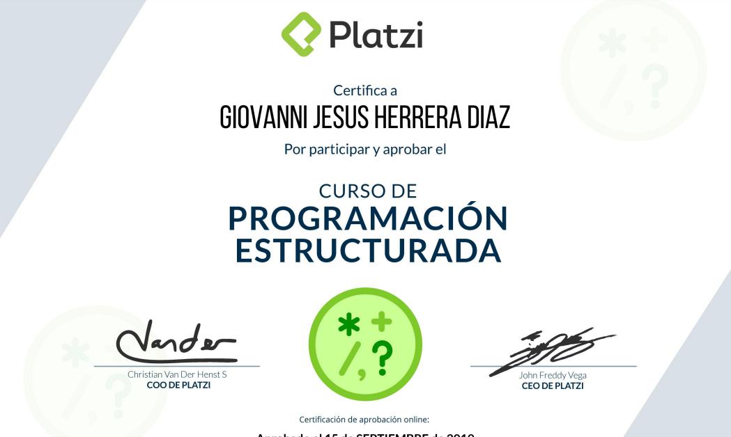 thegiotwe's tweet image. Recomendado este curso. Gran herramienta para entender muchos conceptos en la programación y hacerla mas sencilla. @platzi #platzi #programacion #programadores #programacionestructurada
