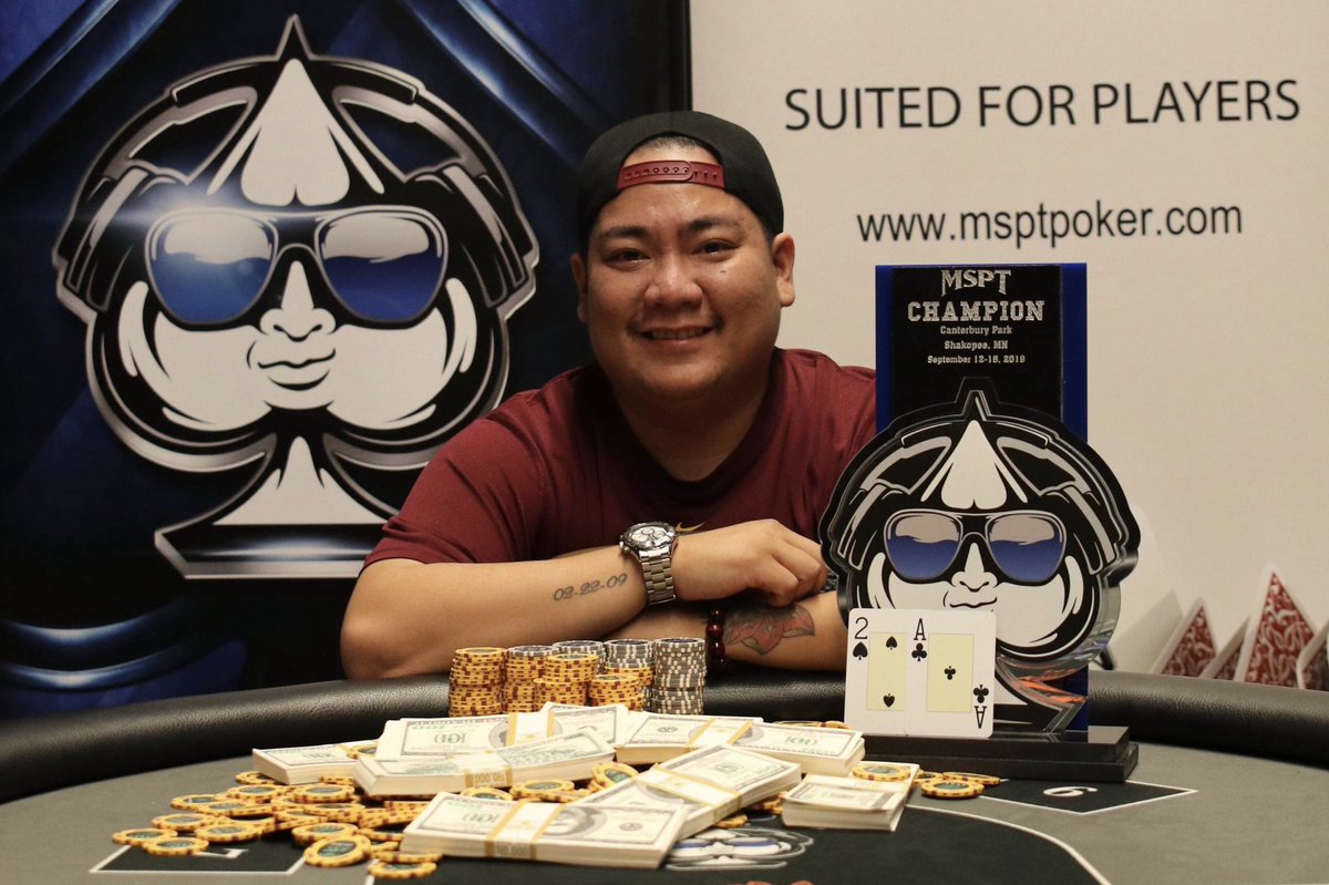 msptpoker's tweet photo. Congratulations to #MSPT157 Main Event Champ at @CanterburyCards, Michael Esquivel!
#canyoufeelit https://t.co/X5dQUCKZEO