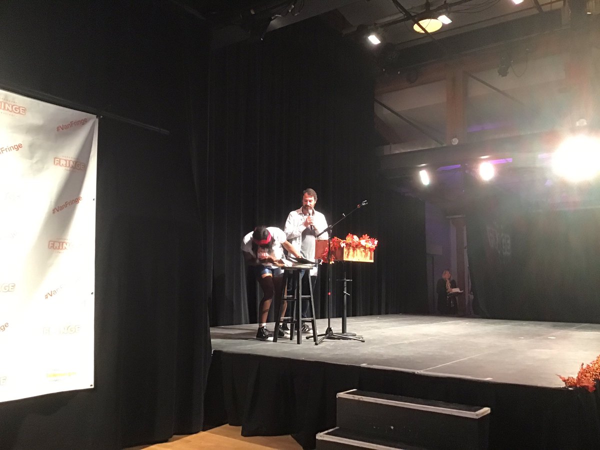 VancouverFringe's tweet photo. And now, the @georgiastraight’s Andrea Warner presenting the Critics Choice Award! And the winner is... @josephine_play! https://t.co/t4y0L6oWSH