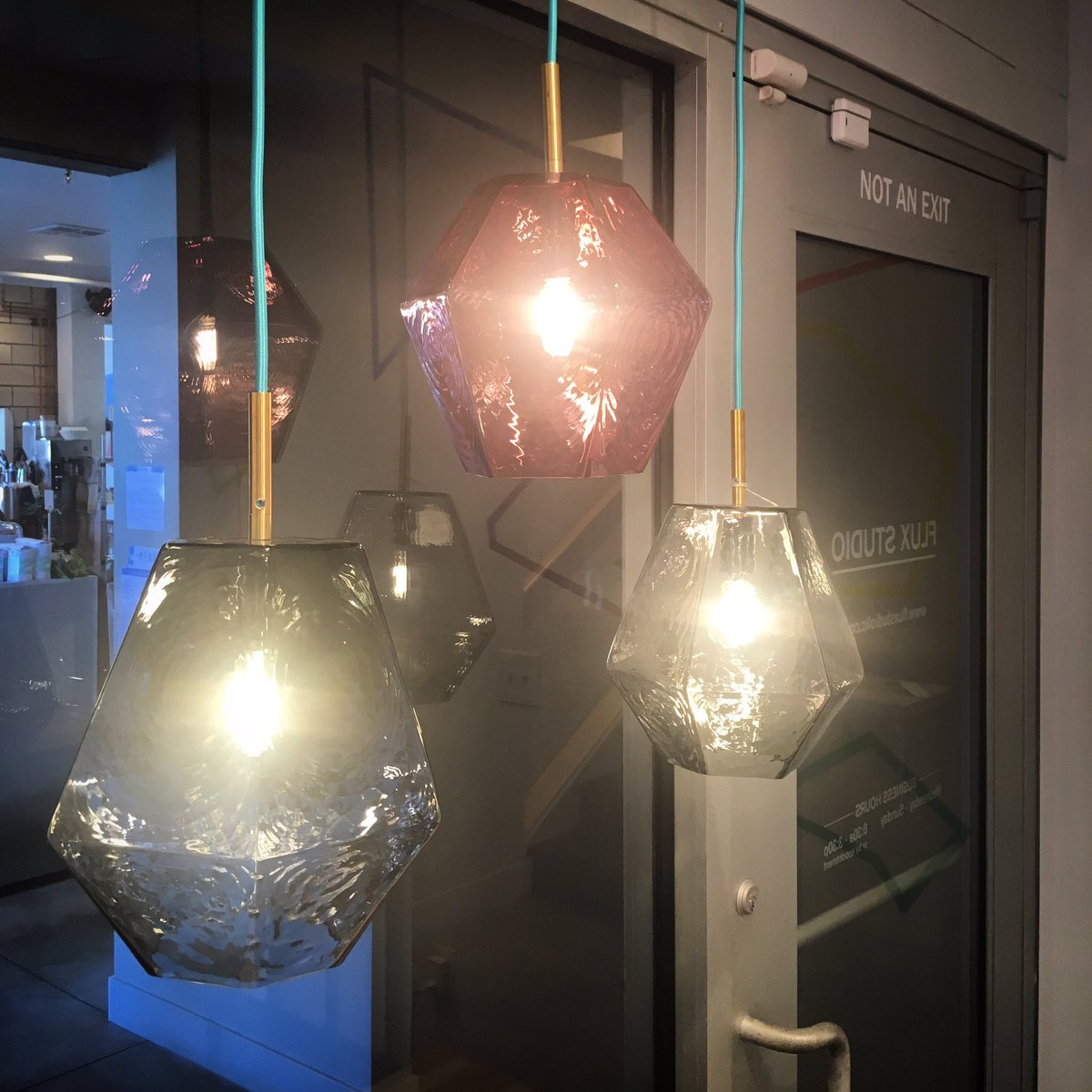 New Jewel Pendants. Made to order with color choices to complement any setting. #modern #lighting #handblown #artglass #designdenver