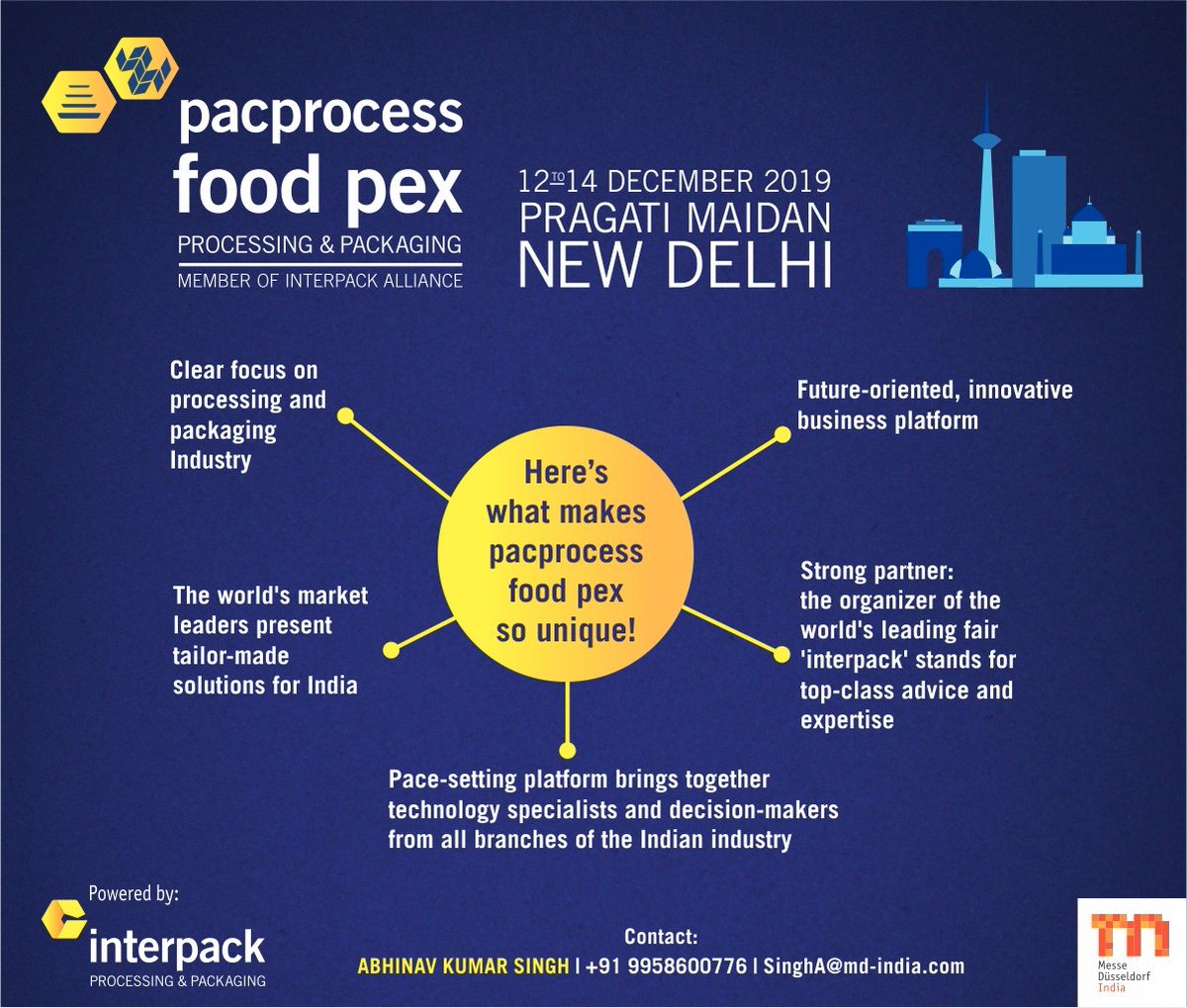 pacprocess-india.com | foodpex-india.com 

SinghA@md-india.com | SharmaAM@md-india.com