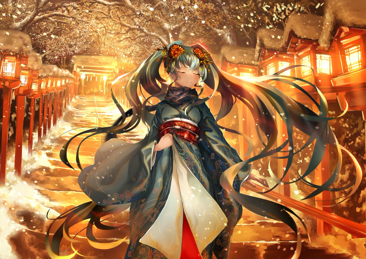 Zinz On Twitter 初音ミク 京都 三十六画仙イラストコンテスト参加作品を投稿しました Https T Co 7ki9hprehe 受かると良いなぁ