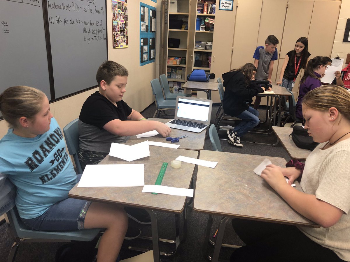 6thGradeCMS's tweet photo. Mrs. Bowling’s Social Studies class works in teams in a mass production competition. https://t.co/NyWCs6ZPH2