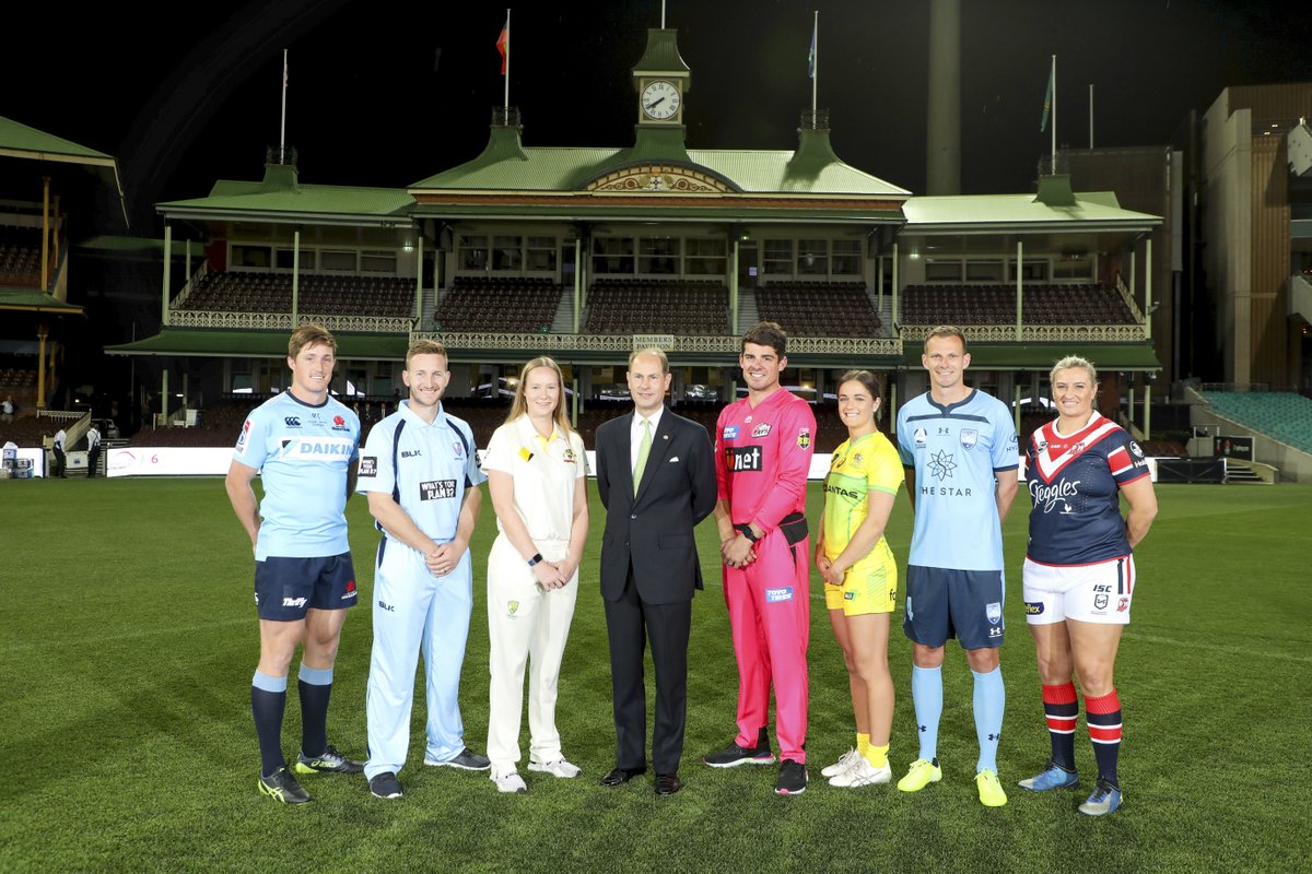 SydneyFC's tweet photo. HRH Prince Edward met @alexwilkinson84 &amp; other @scg sport reps at the @intaward @thedukeofed #Duke4Sport function at the SCG this week! 

His Royal Highness is in Aus to celebrate 60 years of the Duke of Edinburgh’s International Award.

#SydneyIsSkyBlue #WeAreChampions https://t.co/5iRXS05V6s
