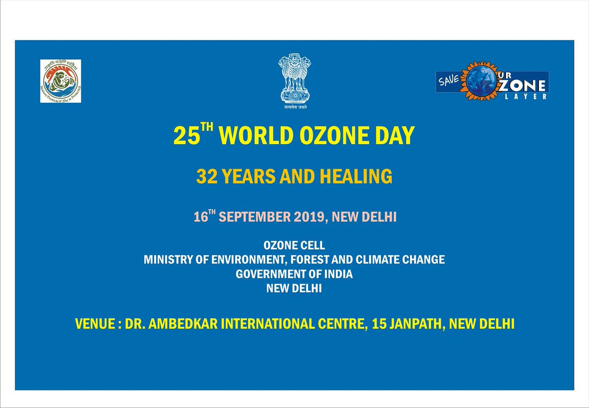 Ozone Cell, MoEFCC (@omoefcc) on Twitter photo The Ozone Cell <a href="/MoEFCC/">MoEF&CC</a> is being celebrated on The 25th World Ozone Day on 16th September, 2019 at The Dr. Ambedkar International Centre, 15 Janpath, New Delhi, India <a href="/PrakashJavdekar/">Prakash Javadekar</a> <a href="/SuPriyoBabul/">Babul Supriyo</a> @UNEnvironment <a href="/UNDP_India/">UNDP India</a> <a href="/unep/">UN Environment Programme</a> <a href="/giz_india/">GIZ India</a> The Ozone Cell <a href="/MoEFCC/">MoEF&CC</a> is being celebrated on The 25th World Ozone Day on 16th September, 2019 at The Dr. Ambedkar International Centre, 15 Janpath, New Delhi, India <a href="/PrakashJavdekar/">Prakash Javadekar</a> <a href="/SuPriyoBabul/">Babul Supriyo</a> @UNEnvironment <a href="/UNDP_India/">UNDP India</a> <a href="/unep/">UN Environment Programme</a> <a href="/giz_india/">GIZ India</a>