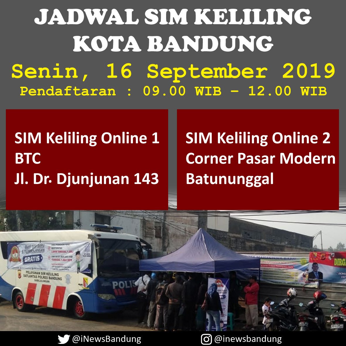 iNewsBandung's tweet image. Jadwal #SIM #Keliling #Bandung #Jabar #iNews #Senin