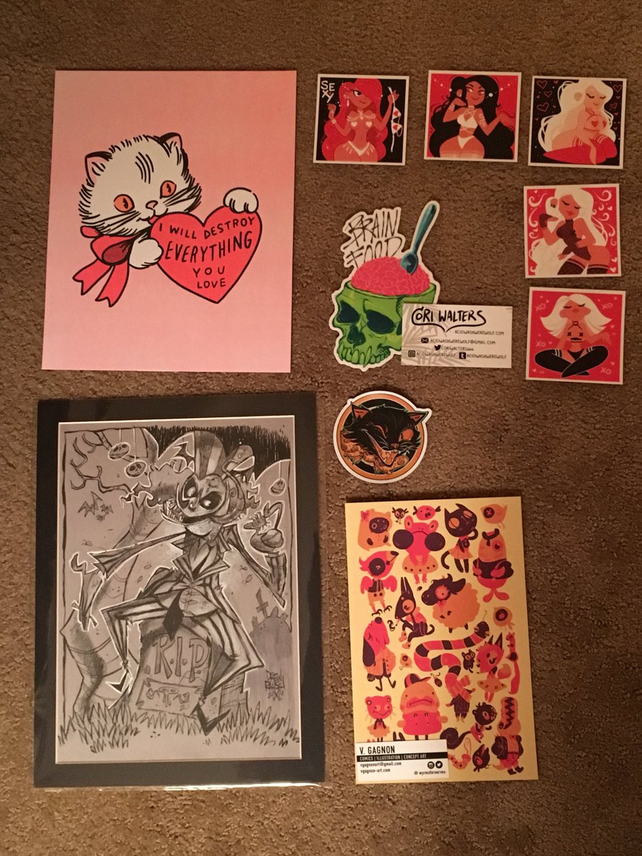 The spoils of #rosecitycomiccon! I'm super happy with all of these ? 