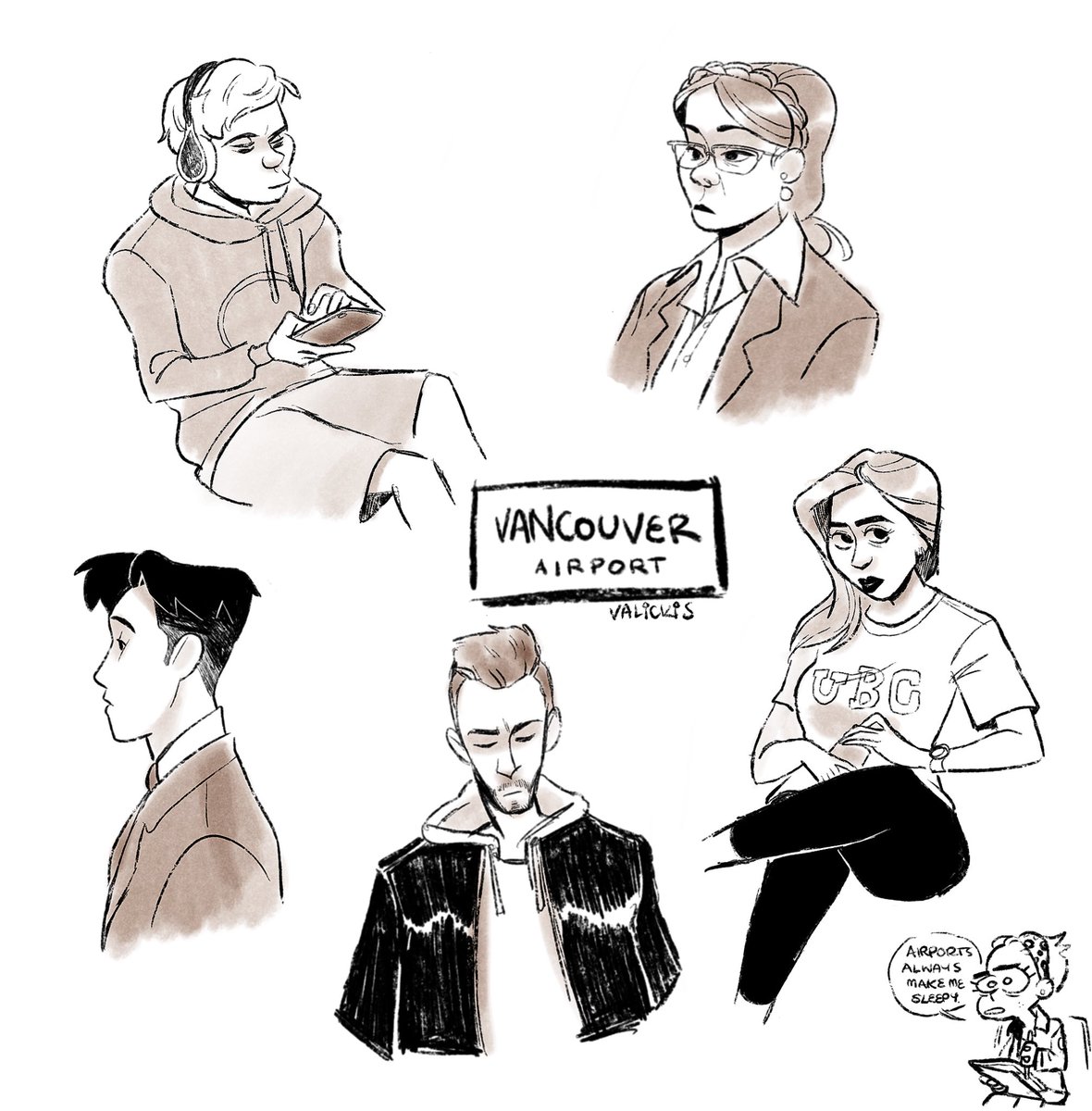 Some sketches I did at the airport ✈️ 