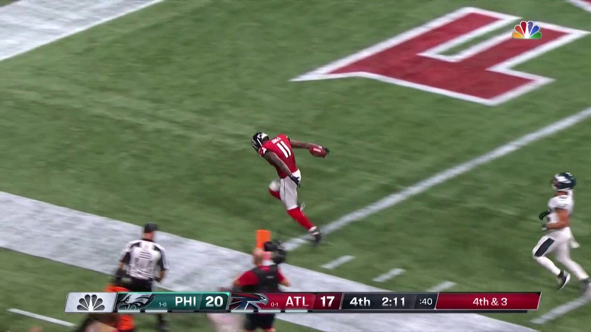 SNFonNBC's tweet photo. .@juliojones_11 naruto running into the end zone. https://t.co/RbkKM1rQck