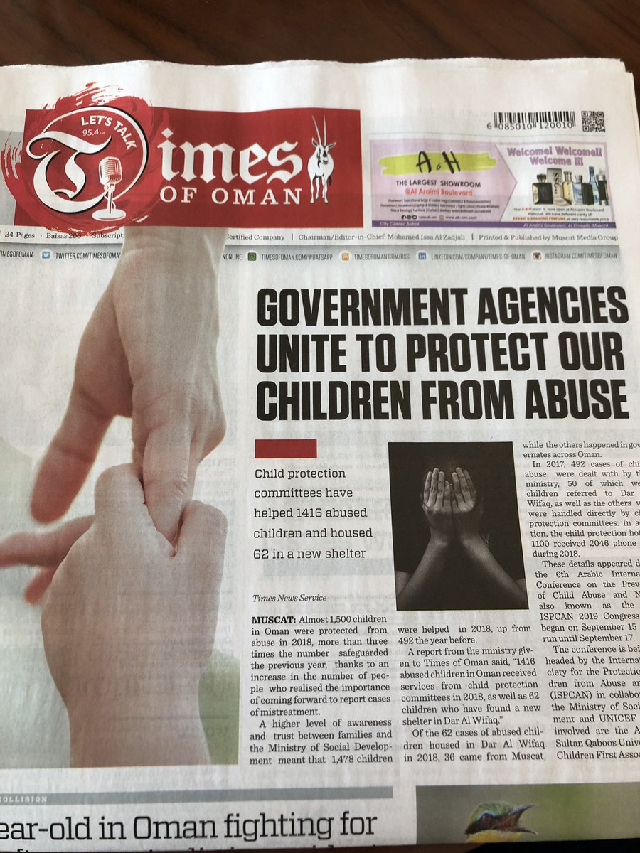 The power of bringing this wonderful international congress to different sites globally. Proud to be presenting at <a href="/ISPCAN/">ISPCAN</a> Oman #ISPCAN2019 @barbara_fallon #Prevent #ChildAbuse