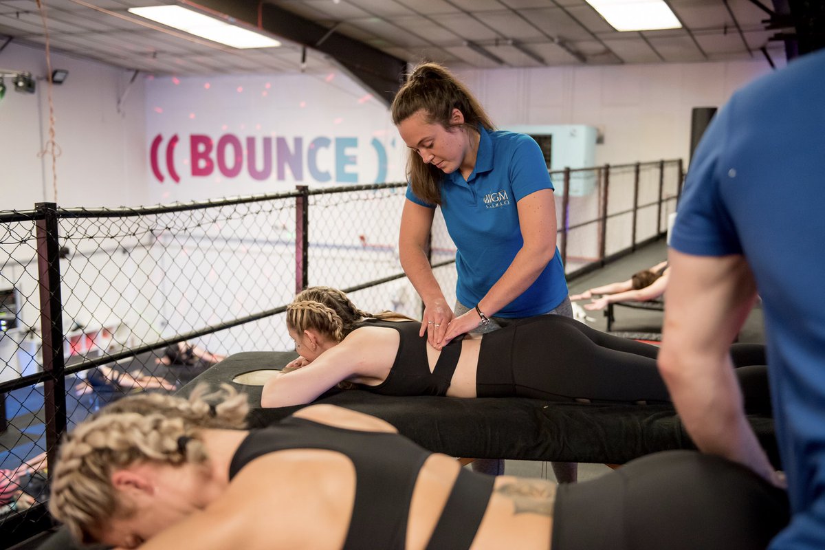 MGMclinics's tweet photo. Another great weekend spent at @BOUNCEFITBODY HQ looking after 200 attendees at their #bodyworkshop.  #activeessex #BigUpHarlow #bouncearmy https://t.co/O2A5zg5Zsh
