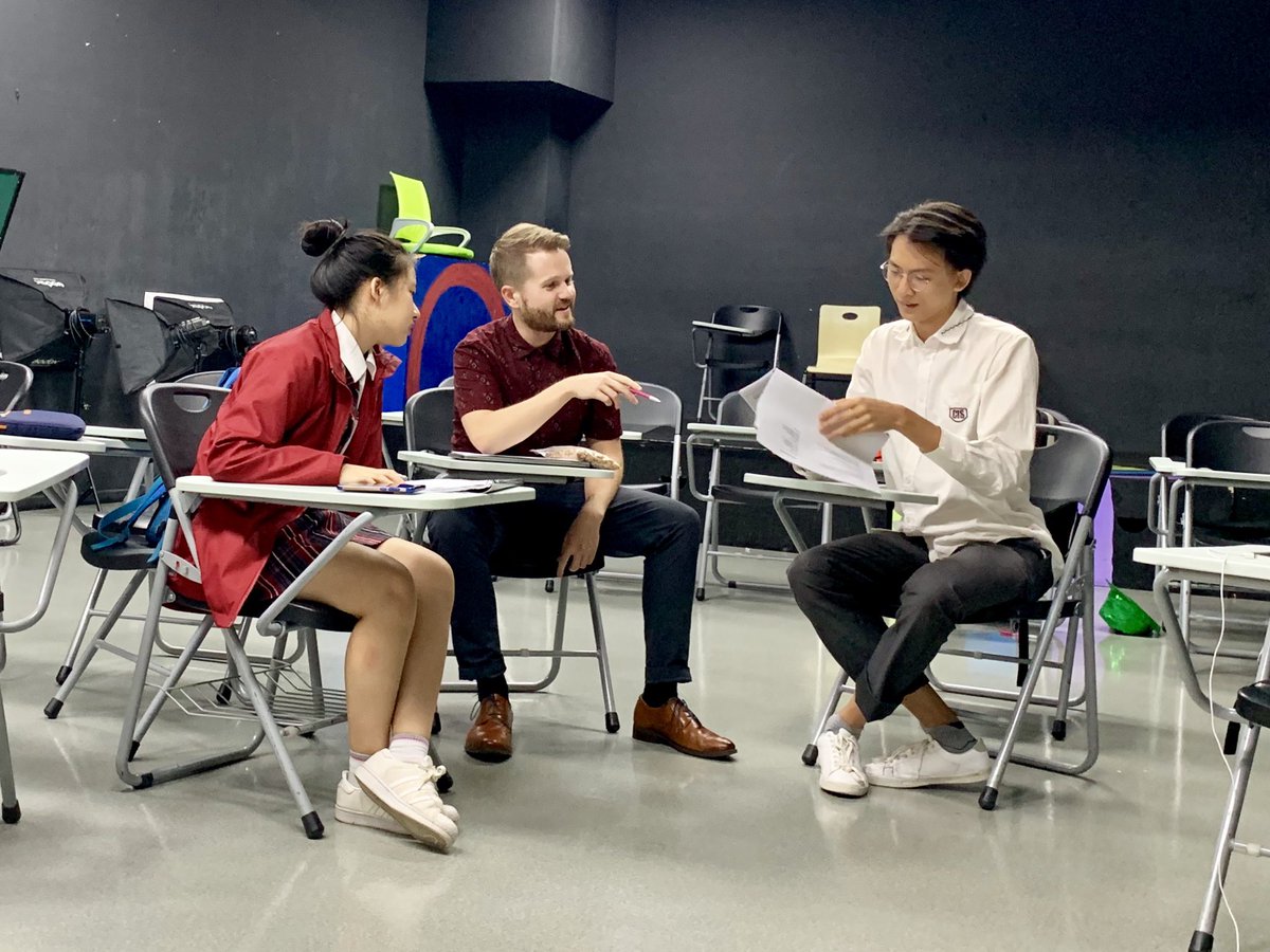 Meeting with the #AlmostMaine Creative Team - student Music Director and student Choreographer - to add original music and movement to this amazing play! #StageCatsRemix #myCISB #collaboration #community #TogetherIsBetter