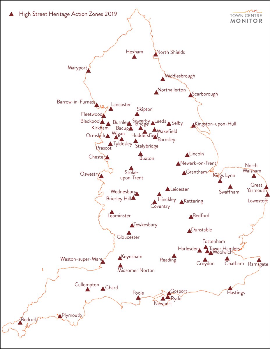 town_monitor's tweet image. New week, new funding locations. £95 million towards #HighStreet #HeritageActionZones in England bit.ly/2lVZeIU #HistoricHighStreets