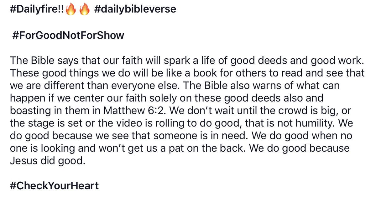 HndsNFeet's tweet image. #Dailyfire!!🔥🔥 #dailybibleverse

 #ForGoodNotForShow                                                                                                                    

#CheckYourHeart